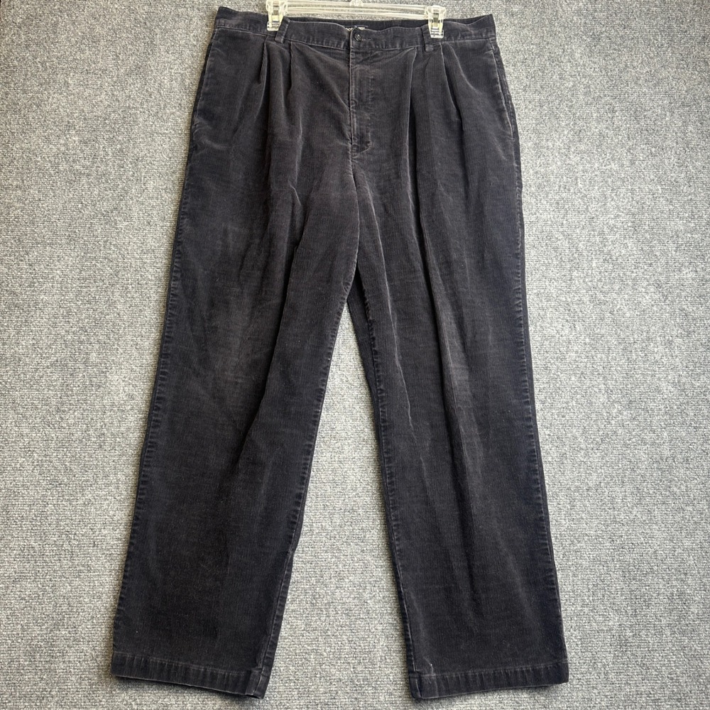 Vintage‎ Dockers Pleated Corduroy Pants Mens 36x30 Charcoal Grey Classic Fit
